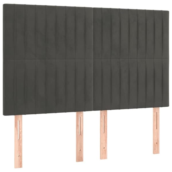 kontinentalseng med madras 140x190 cm fløjl mørkegrå