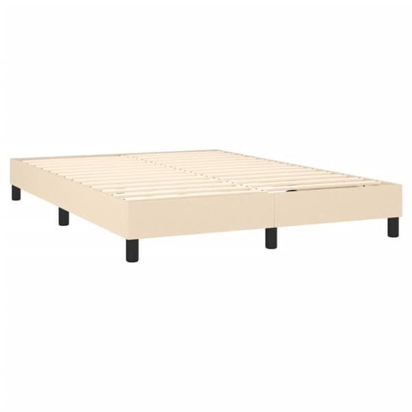 kontinentalseng med madras 140x190 cm stof cremefarvet