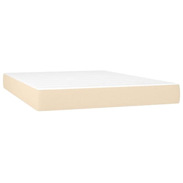 kontinentalseng med madras 140x190 cm stof cremefarvet
