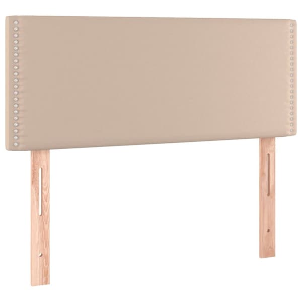 kontinentalseng 100x200 cm kunstlæder cappuccinofarvet