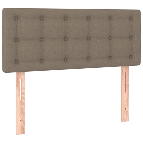 Mannermainen sänky patjalla, taupe, kangas, 100x200 cm