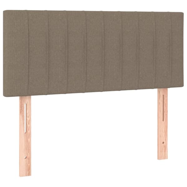 Mannermainen sänky patjalla, taupe, kangas, 90x190 cm