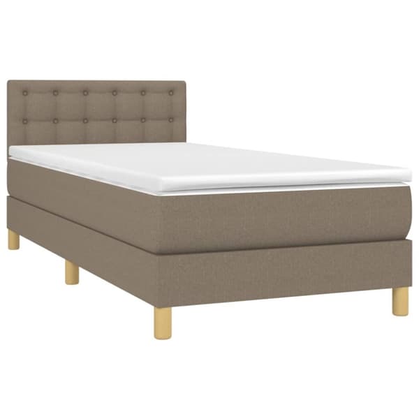 Ramsäng med madrass taupe 80x200 cm tyg