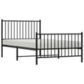 Miniatyrbillede 3 af 9: sengeramme med sengegavl og fodgærde 100x190 cm metal sort
