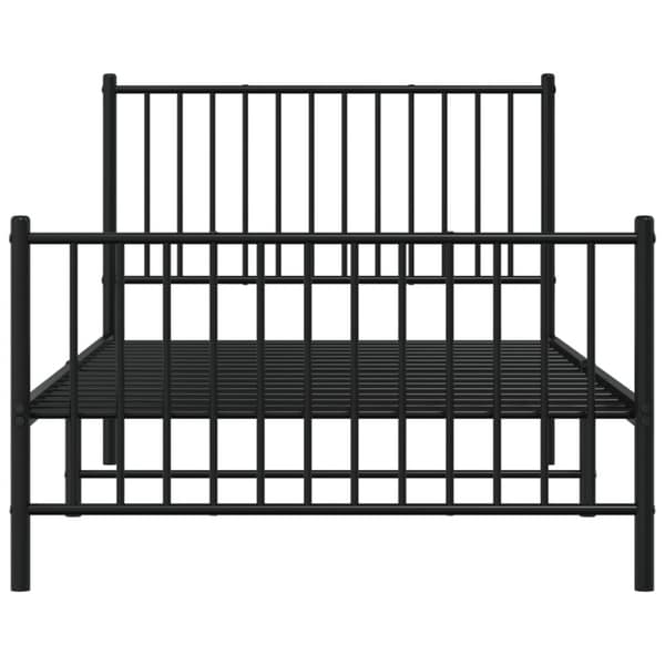 sengeramme med sengegavl og fodgærde 100x190 cm metal sort