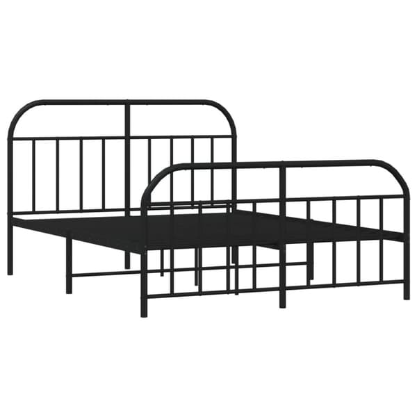 sengeramme med sengegavl og fodgærde 150x200 cm metal sort