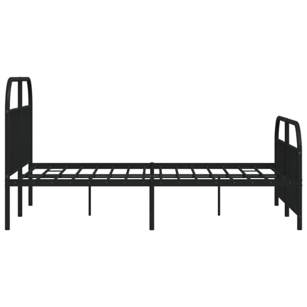 sengeramme med sengegavl og fodgærde 150x200 cm metal sort