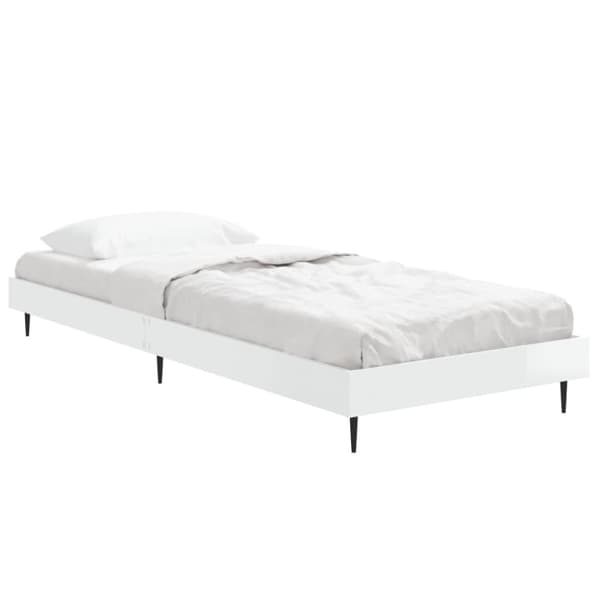 sengeramme 75x190 cm konstrueret træ hvid højglans