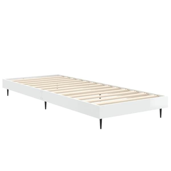 sengeramme 75x190 cm konstrueret træ hvid højglans