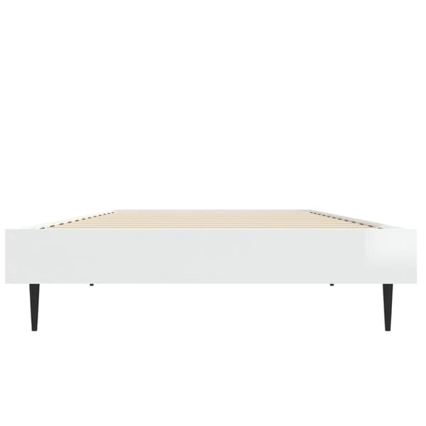 sengeramme 75x190 cm konstrueret træ hvid højglans