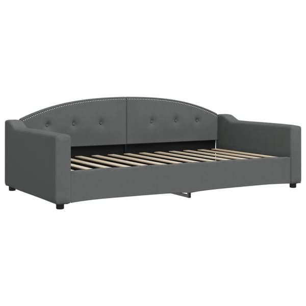 daybed med udtræk og madras 100x200 cm stof mørkegrå