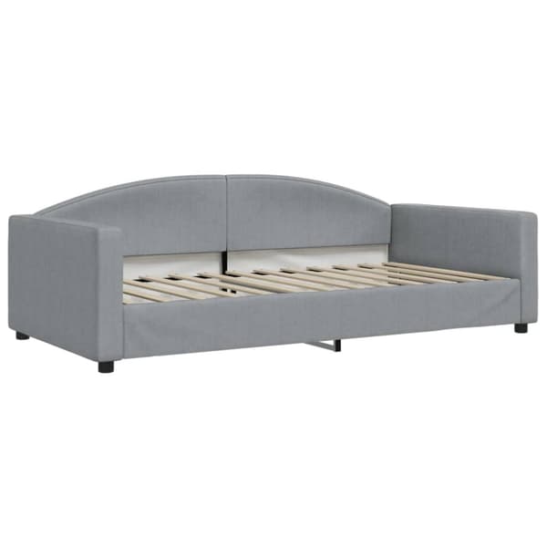 daybed med madras 100x200 cm stof lysegrå