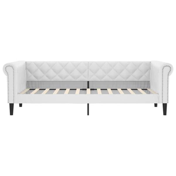 daybed med madras 90x200 cm kunstlæder hvid