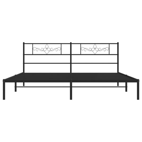 sengeramme med sengegavl 200x200 cm metal sort