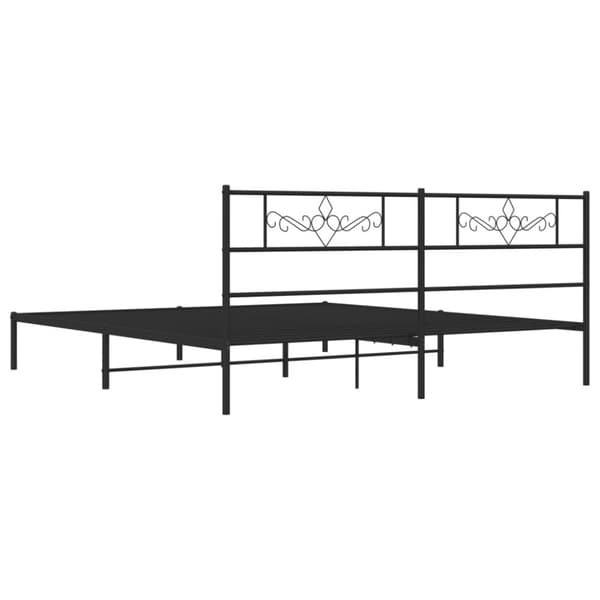 sengeramme med sengegavl 200x200 cm metal sort