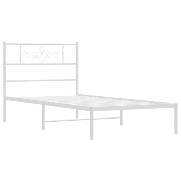 sengeramme med sengegavl 107x203 cm metal hvid