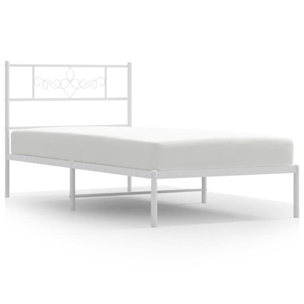 sengeramme med sengegavl 107x203 cm metal hvid