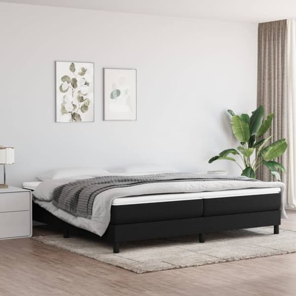 sengeramme 200x200 cm stof sort