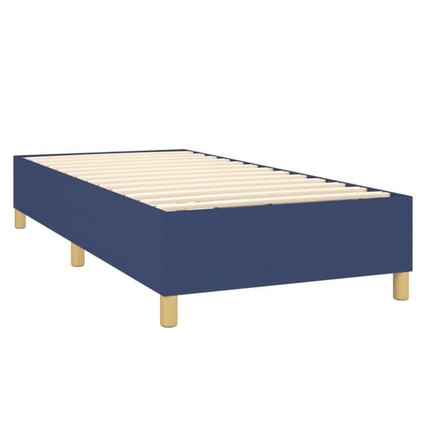 Ramsäng med madrass blå 80x200 cm tyg