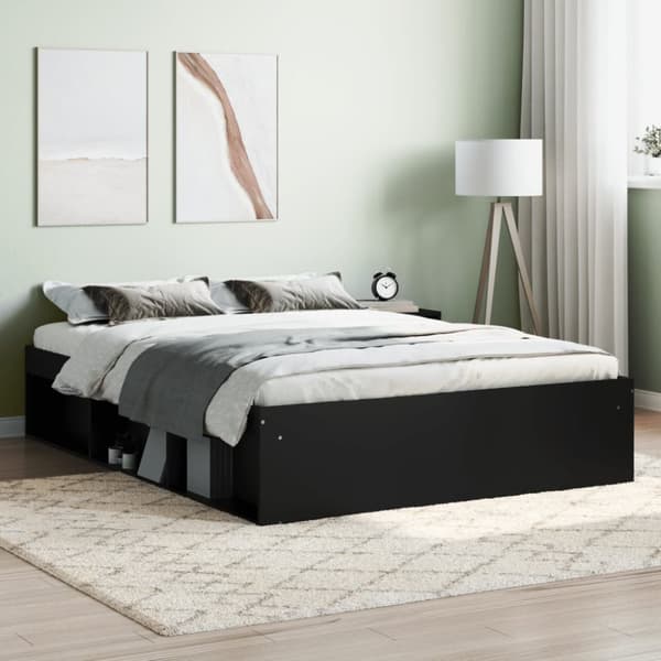 sengeramme 135x190 cm sort