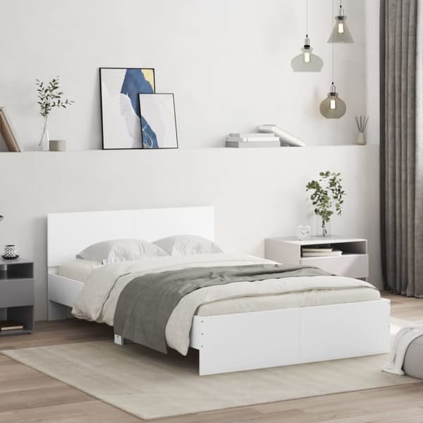 sengeramme med sengegavl 120x190 cm hvid