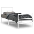 Miniatyrbillede 1 af 10: sengeramme med sengegavl og fodgærde 80x200 cm metal hvid