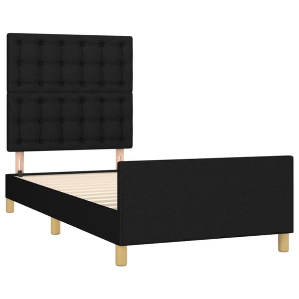 sengeramme med sengegavl 100x200 cm stof sort
