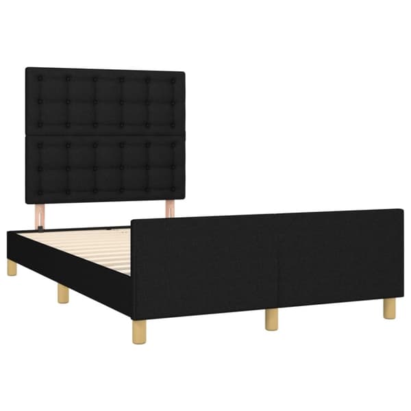 sengeramme med sengegavl 120x200 cm stof sort