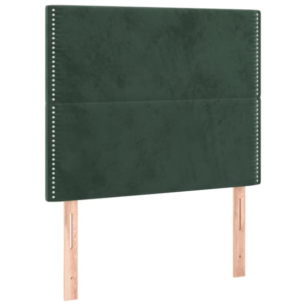 sengeramme med sengegavl 100x200 cm fløjl mørkegrøn