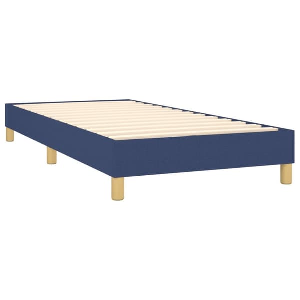 Ramsäng med madrass blå 80x200 cm tyg