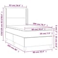 Miniatyrbillede 7 af 7: kontinentalseng med madras 90x200 cm stof gråbrun