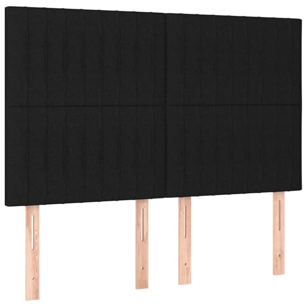 Ramsäng med madrass svart 140x200 cm tyg