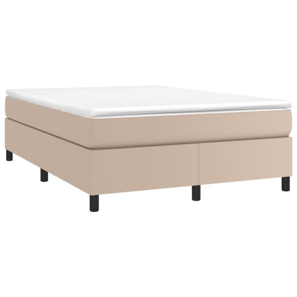 kontinentalseng 140x190 cm kunstlæder cappuccinofarvet