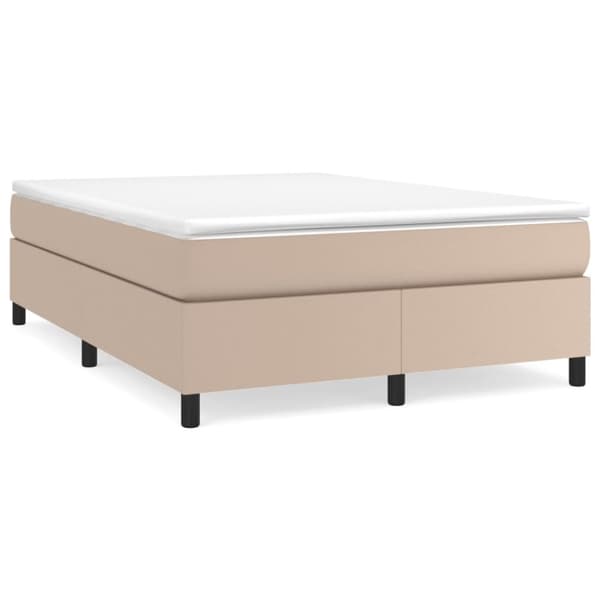 kontinentalseng 140x190 cm kunstlæder cappuccinofarvet