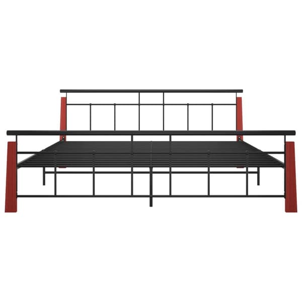 sengestel 200x200 cm metal og massivt egetræ