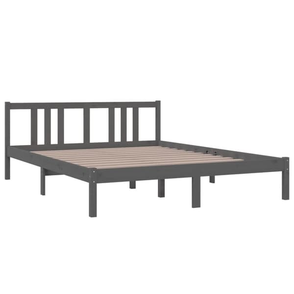 sengeramme 150x200 cm King Size massivt fyrretræ grå