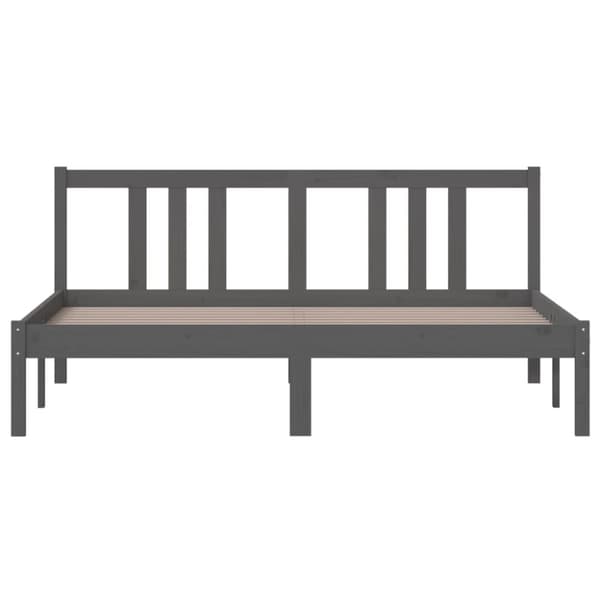 sengeramme 150x200 cm King Size massivt fyrretræ grå