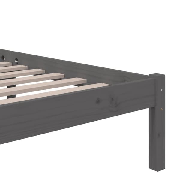 sengeramme 150x200 cm King Size massivt fyrretræ grå