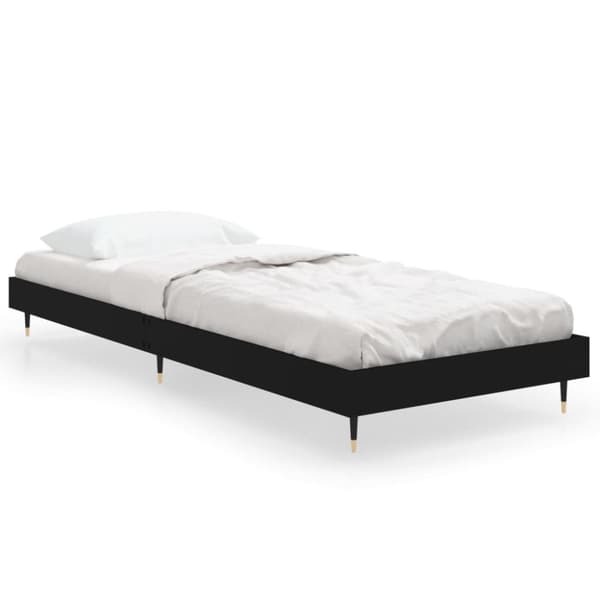 sengeramme 75x190 cm konstrueret træ sort