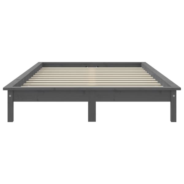 sengeramme 180x200 cm Super King massivt fyrretræ grå