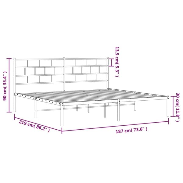 sengeramme med sengegavl 183x213 cm metal sort