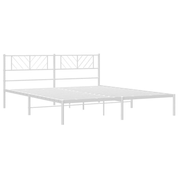 sengeramme med sengegavl 193x203 cm metal hvid