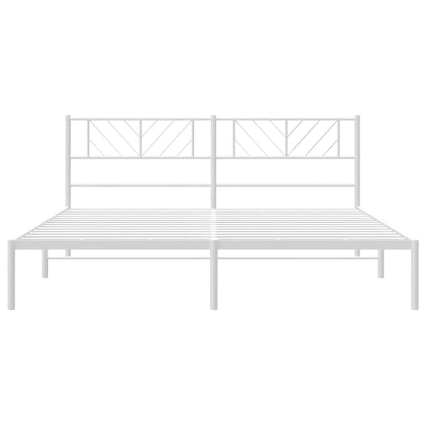 sengeramme med sengegavl 193x203 cm metal hvid
