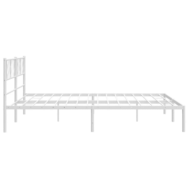 sengeramme med sengegavl 193x203 cm metal hvid