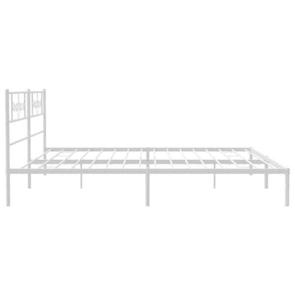 Sängram med huvudgavel metall vit 183x213 cm