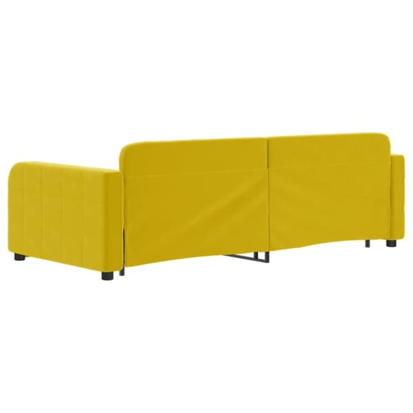 daybed med udtræk og skuffer 90x200 cm velour gul
