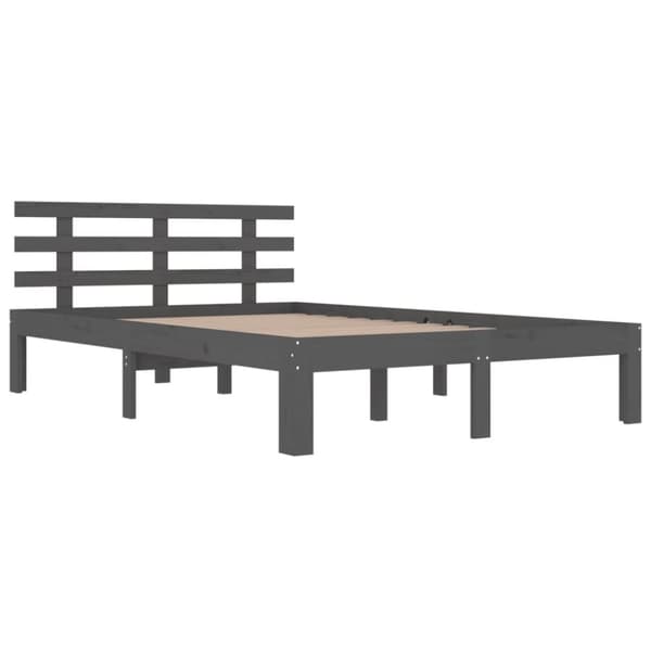 sengeramme 200x200 cm massivt træ grå