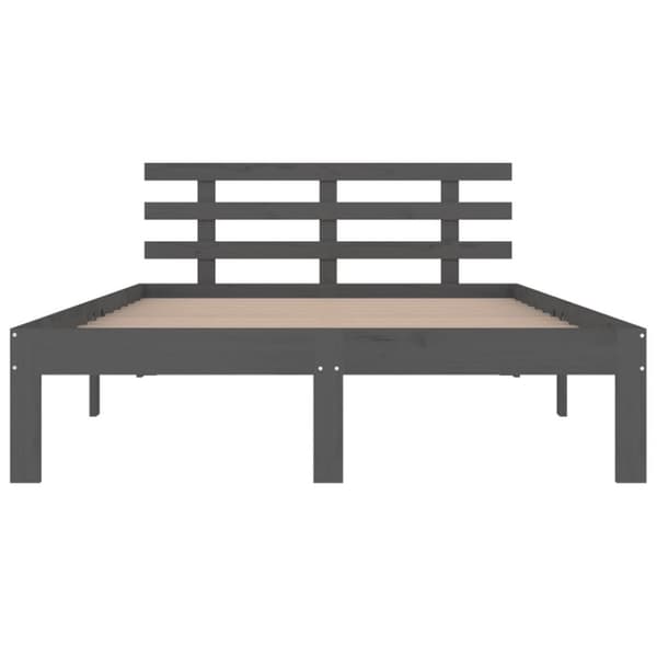 sengeramme 200x200 cm massivt træ grå
