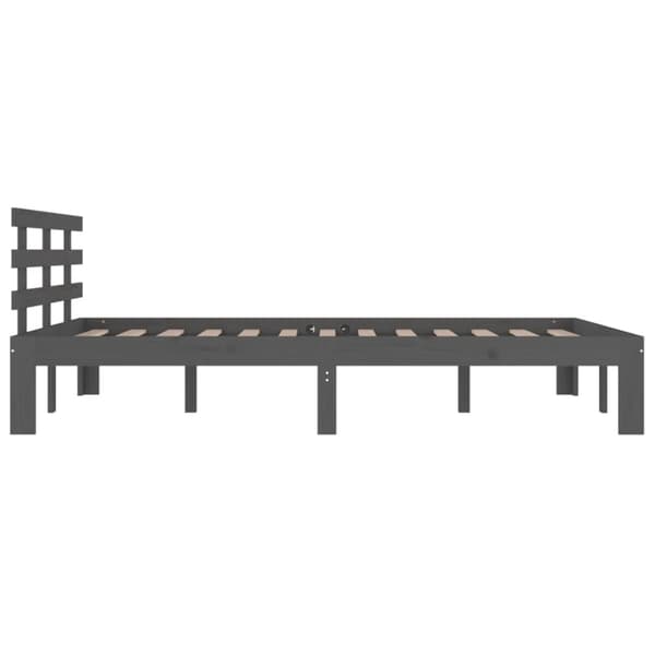 sengeramme 200x200 cm massivt træ grå