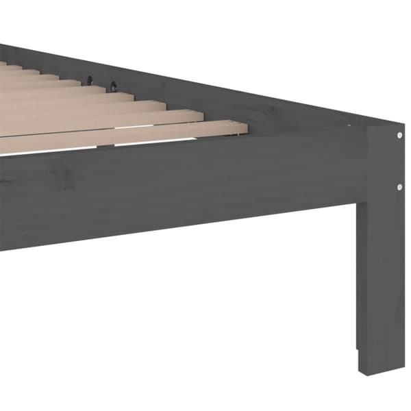 sengeramme 200x200 cm massivt træ grå